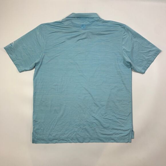 FJ FootJoy Polo Shirt Mens XL Extra Large Sky Blue Prescott Golf Club Droptail - Picture 9 of 13